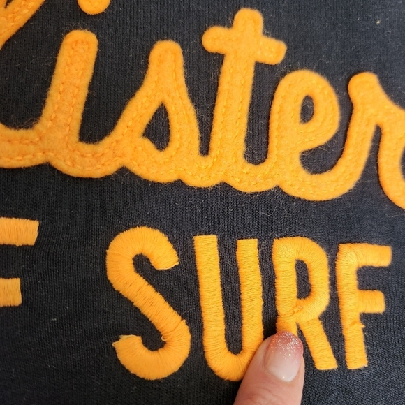 Hollister Y2K 2000s Blue Hoodie Hooded Sweatshirt Size S Puff Letter Spellout - Picture 9 of 14